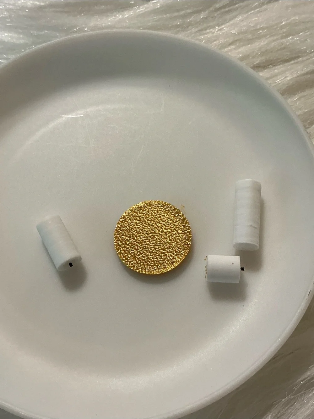 Retro style miniature candles on tray dollhouse accessories